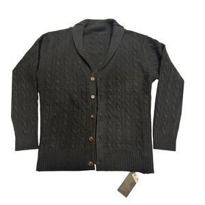 NWT MSRP $274 Mens Lapel Cable Knit Cashmere Cardigan M
